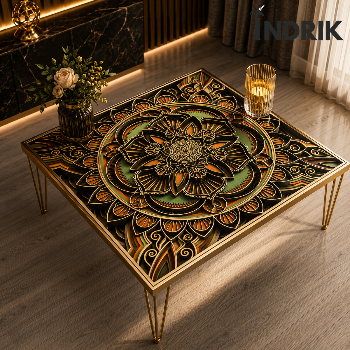Indrik Premium Mandala Centre Table | Luxury Designer Table for Elegant Living Spaces