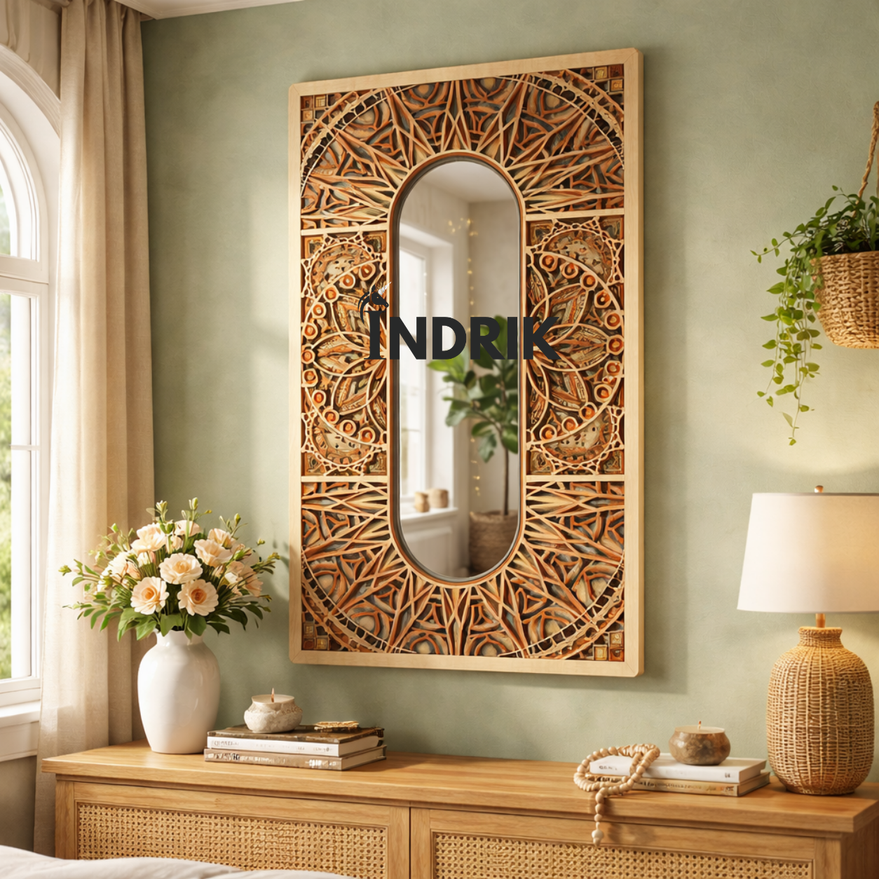 Indrik Premium Mandala Dressing Mirror for Elegant Home Interiors