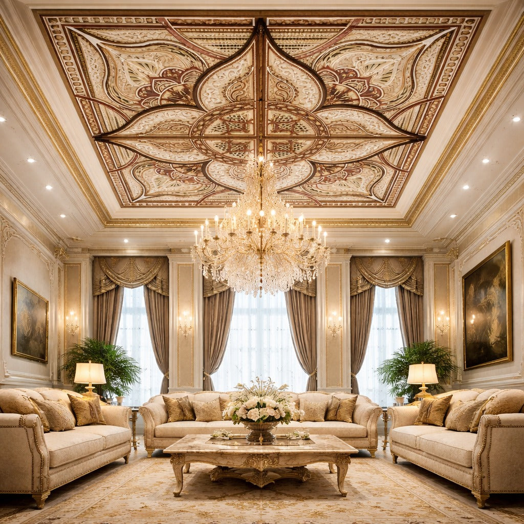 Indrik Luxury 3D Mandala Ceiling Art Panel for Living Room and Premium Interiors