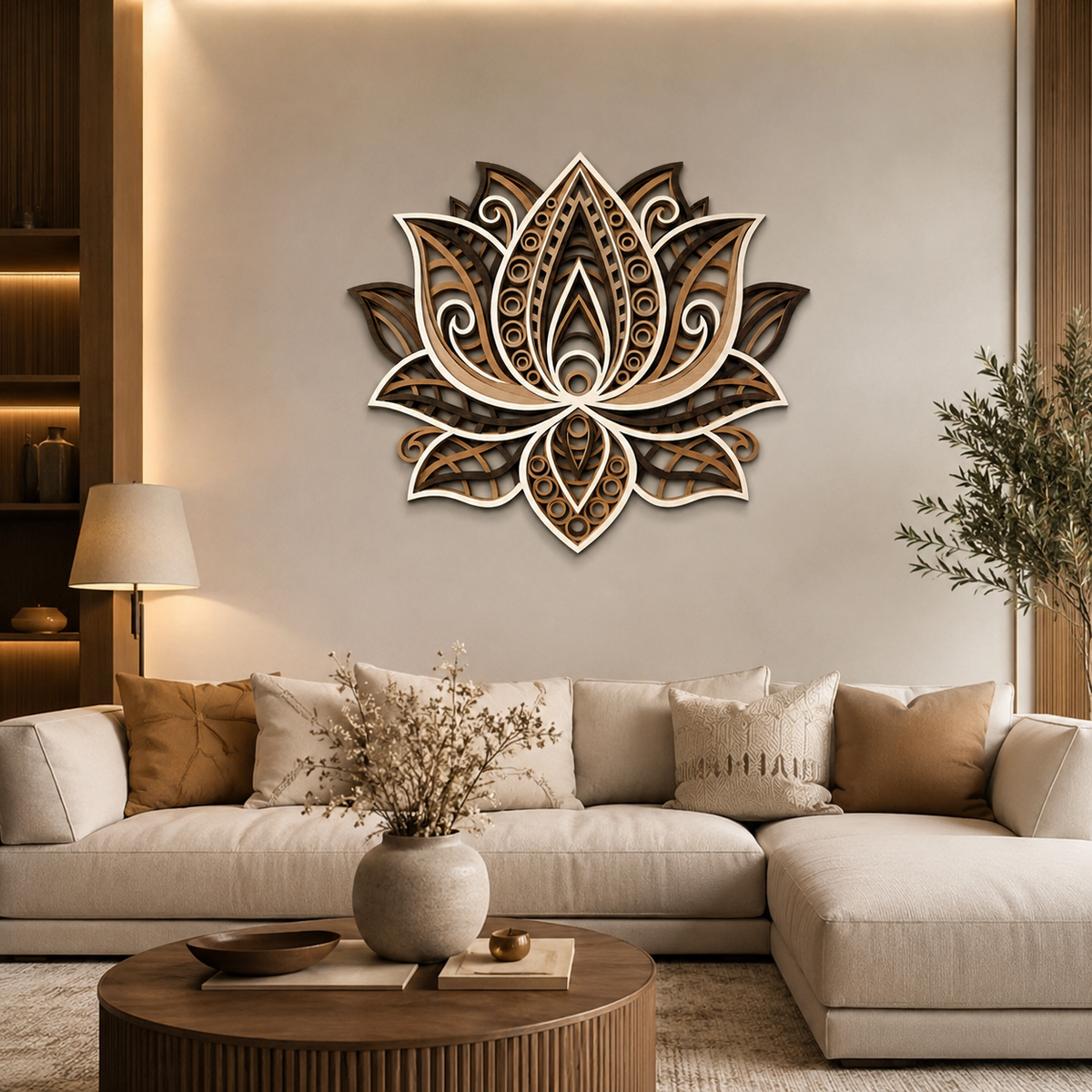 Indrik Lotus Mandala Frame | Premium Wall Art for Elegant Home Décor