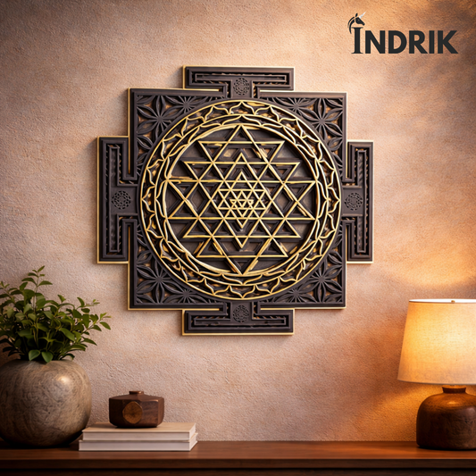 Indrik Premium Shri Yantra Mandala Wall Art for Puja Room and Spiritual Interiors